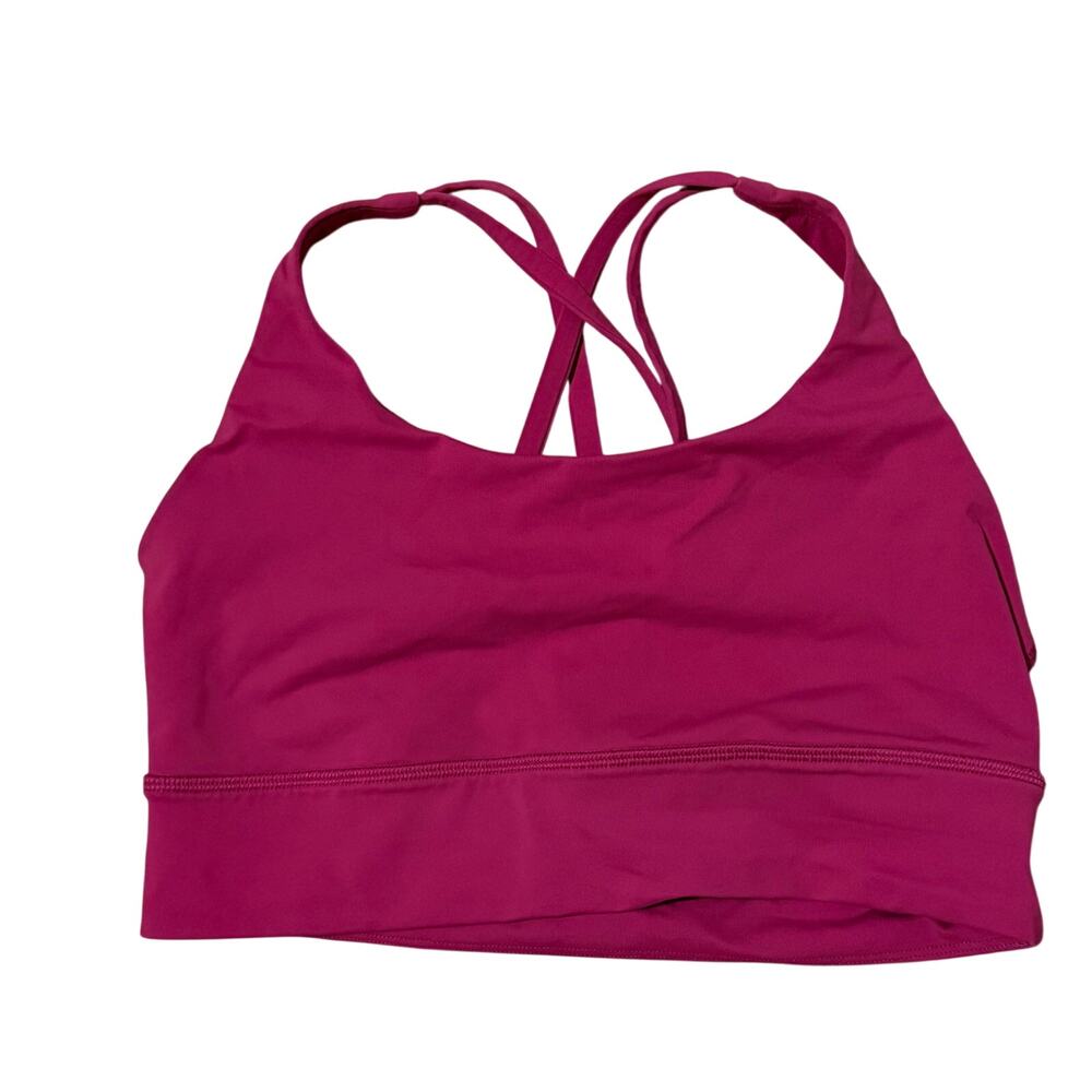 Lululemon magenta bright pink long line bra sz 8 activewear yoga colorful gym